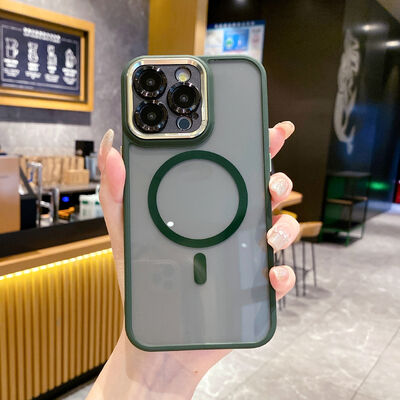 Modisches magnetisches, halbtransparentes Handyhülle stoßfest iPhone 17