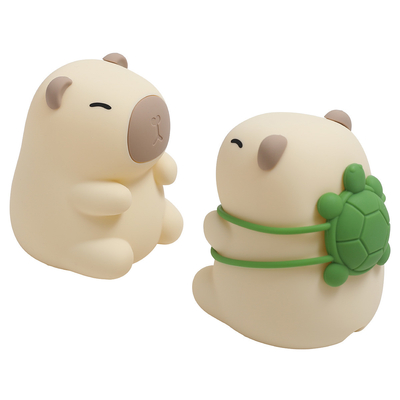 Benutzerdefiniertes Logo Capybara Kinder Geschenk Schlafzimmer Schlafzimmer Süßes Weiches Lampenfarbe Schräg Hund Silikon Nachtlicht