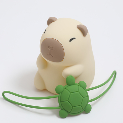 Benutzerdefiniertes Logo Capybara Kinder Geschenk Schlafzimmer Schlafzimmer Süßes Weiches Lampenfarbe Schräg Hund Silikon Nachtlicht