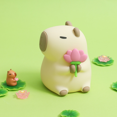Lustige Cartoon Capybara Nachtlicht Tippsteuerung 1200mAh Wiederaufladbares Schlaflicht mit 7 wechselbaren Farben
