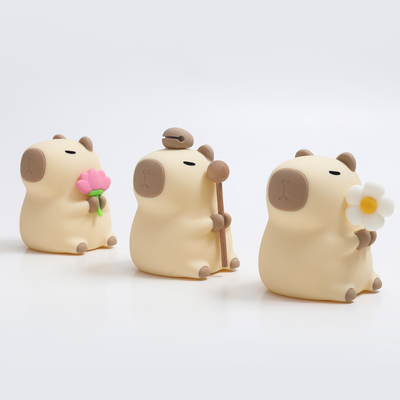 Kleine Silikon Capybara Nachtlicht Kinder Nachtlicht Geschenk USB wiederaufladbare Tier Silikon Nachtlampe