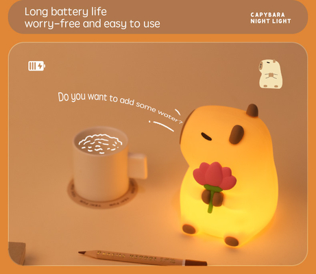 Modernes Design Silikon Capybara Nachtlampe Portable USB Wiederaufladbare LED Lichtquelle Berührungsteuerung Tierlampe Für Schlafzimmer