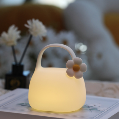 DIY Kreatives Geschenk Handtasche Silikon Klatschlampe Mit Zeit Bettdekoration Atmosphäre Schlaf Nachtlicht