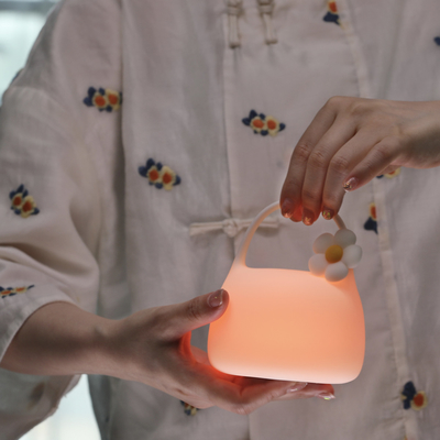 DIY Kreatives Geschenk Handtasche Silikon Klatschlampe Mit Zeit Bettdekoration Atmosphäre Schlaf Nachtlicht