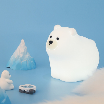 OEM Led Cute Cartoon Silikon Bärenschlaflampe USB Wiederaufladbare Nachtlampe Baby Schlafzimmer Nachtlicht