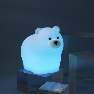 OEM Led Cute Cartoon Silikon Bärenschlaflampe USB Wiederaufladbare Nachtlampe Baby Schlafzimmer Nachtlicht