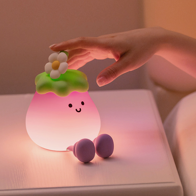 Gemüse Kleine Auberginen Silikonlampen USB Wiederaufladbares Schlafzimmer Schlafstuhl Pat Nachtlichter für Geschenke