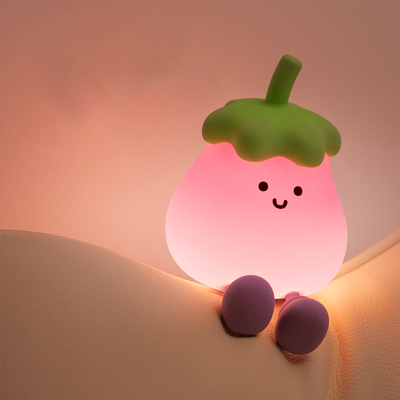 2025 Hot Sale Led Battery Usb Powered Auberginen Nachtlichter Kinderlampe für Heimdekoration Feiertagsbeleuchtung Nachtlichter zum Geschenk