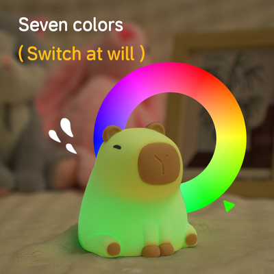 Neue Cute Capybara Silikon Nachtlicht USB Wiederaufladbare Led Pat Lamp Timing Dimming Dekorativ Tisch Schlaf Nachtlampe