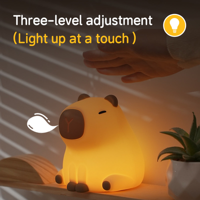 Neue Cute Capybara Silikon Nachtlicht USB Wiederaufladbare Led Pat Lamp Timing Dimming Dekorativ Tisch Schlaf Nachtlampe