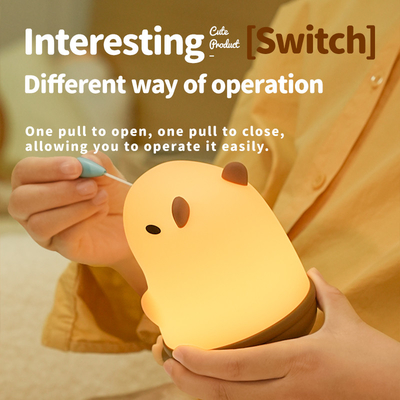 Großhandel Capybara Nachtlicht niedliches Tier Nachtlampe Snottybara Silikon Touch Lichter Dekor Portable wiederaufladbar für Kinder
