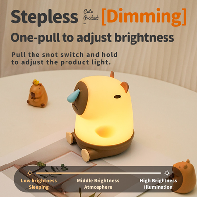 Schöne Snottybara Tischlampe Tier Wiederaufladbares Kreatives Cartoon Capybara Silikon Nachtlampe