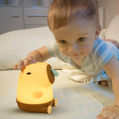 Großhandel Capybara Nachtlicht niedliches Tier Nachtlampe Snottybara Silikon Touch Lichter Dekor Portable wiederaufladbar für Kinder