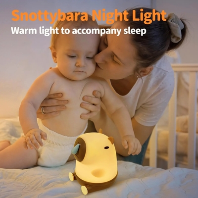 Großhandel Capybara Nachtlicht niedliches Tier Nachtlampe Snottybara Silikon Touch Lichter Dekor Portable wiederaufladbar für Kinder