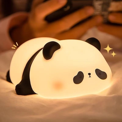 Anpassung Silikon Nachtlicht Panda USB Wiederaufladbare Tisch Led Lampe Nachtlicht Silikon Nachtlicht für Kinderzimmer