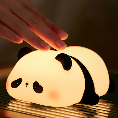 Silikon-Panda-Lampe 1200mah Sensible Tap Control Warm weißes Atemlicht tragbares LED-USB wiederaufladbares Nachtlicht