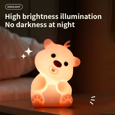 Kreative Festdekoration Silikon Nachtlicht LED Pat Schlaf Atmosphäre Spielzeug Kindertag Weihnachtsgeschenk Stromschalter