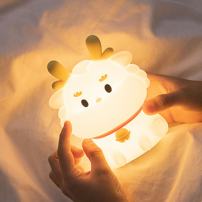 LED-USB Wiederaufladbares Dimmen Dragon Touch Cartoon Süßes Schlafzimmer Dekor Silikon Baby Loung Tischlampe Nachtlicht