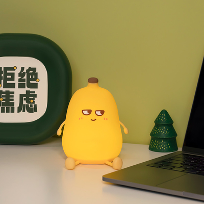 Modernes Design Banane Silikon Nachtlicht Schöne wiederaufladbare Dimmbare LED kleine Schreibtischlampe für Schlafzimmer und Tischdekoration