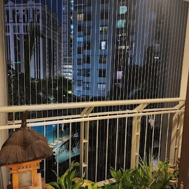 Balkon Unsichtbares Gitter Transparentes Netz Sicherheit Haltbarkeit Moderne Gebäude