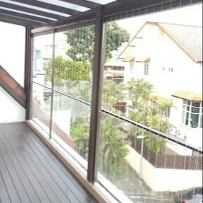 Balkon Unsichtbares Gitter Transparentes Netz Sicherheit Haltbarkeit Moderne Gebäude