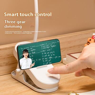 Schreibtisch, Schreibtisch, Schlafzimmer Tischlampe 3-Wege Dimmbare Touchlampe mit USB-C-Ladestation und AC-Steckdose