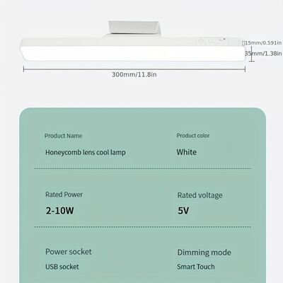 3500-6500K Farbtemperatur LED-Tischlampe mit Nennspannung 5V 1A Ideal für Aufgabenbeleuchtung Lesen und Dekorieren