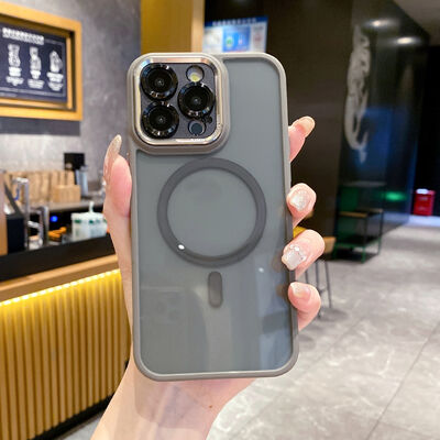 Modisches magnetisches, halbtransparentes Handyhülle stoßfest iPhone 17