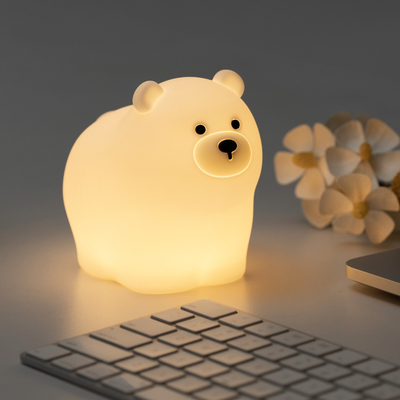 OEM Led Cute Cartoon Silikon Bärenschlaflampe USB Wiederaufladbare Nachtlampe Baby Schlafzimmer Nachtlicht