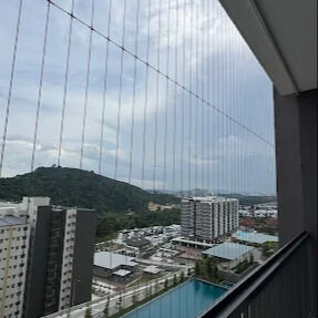 Balkon Unsichtbares Gitter Transparentes Netz Sicherheit Haltbarkeit Moderne Gebäude